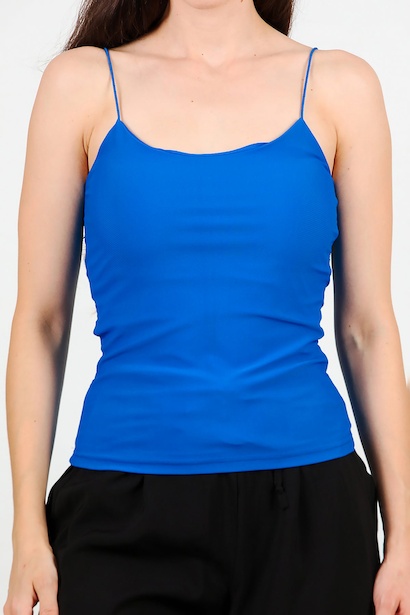 Kadın İp Askılı Bluz Saks Saks 6