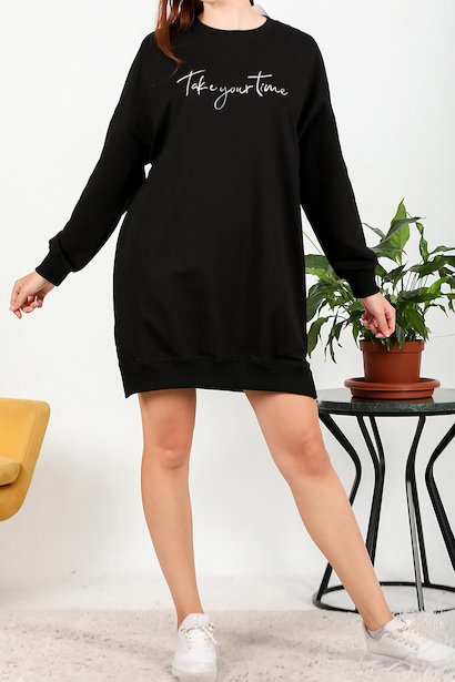 Kadın İki İplik Baskılı Tunik Elbise