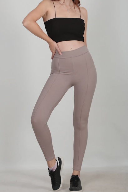 Kadın Fitilli Tayt Vizon