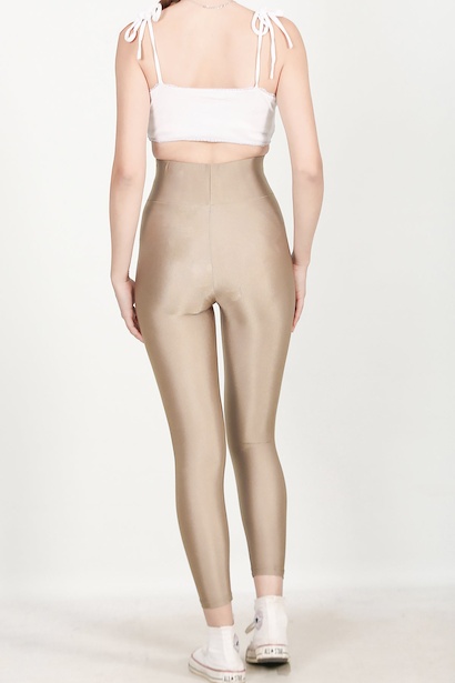 Kadın Yüksek Bel Parlak Tayt Taş Taş 6