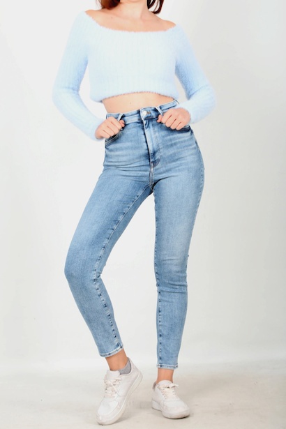 Kadın Likralı Dar Paça Pantolon Kot