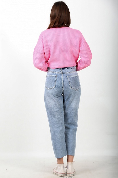 Kadın Paça Kesik Tırnaklı Kot Pantolon Kot 6