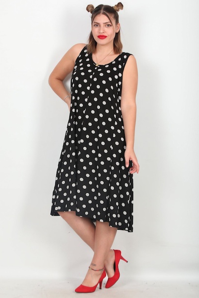 Büyük Beden Sırtı Çapraz Elbise