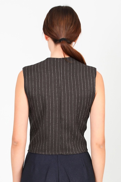 Kadın Çizgili Yelek Antrasit Antrasit 6