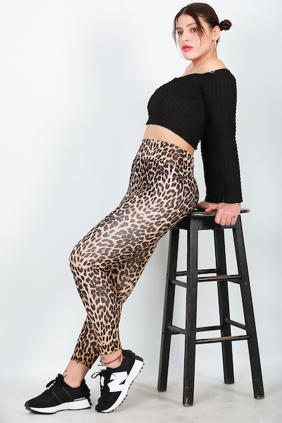 Büyük Beden Leoparlı Tayt 