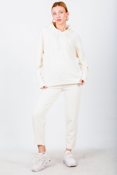 Kadın Kapşonlu Pantalonlu Sweat Takım 