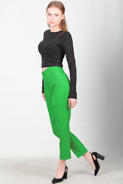 Kadın Yüksek Bel Bilek Boy Pantolon 