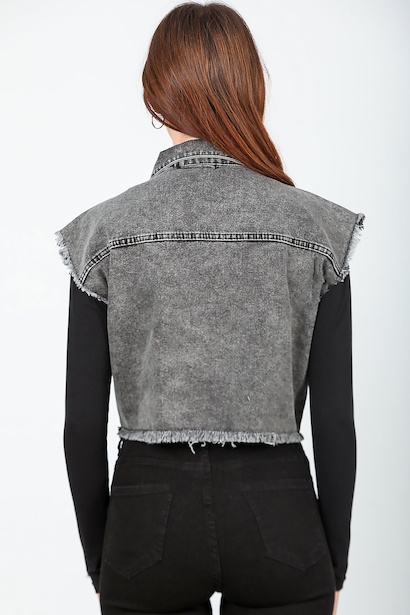 Kadın Kot Yelek  Siyah 6