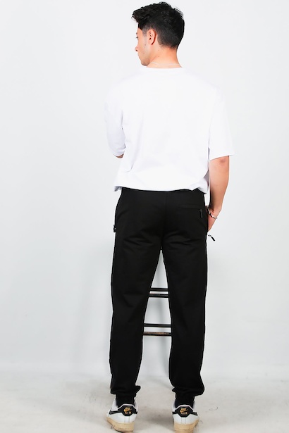 Erkek Paçası Lastikli Eşofman Alt  Siyah 6