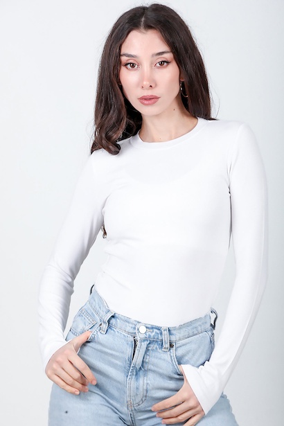 Kadın Bisiklet Yaka Bluz 