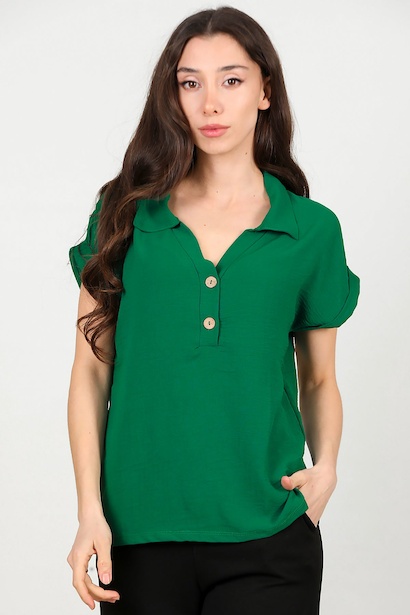 Kadın Gömlek Yaka Bluz 