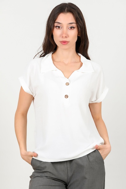 Kadın Gömlek Yaka Bluz 