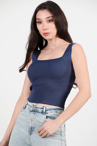 Kadın Kısa Bluz  Lacivert 6