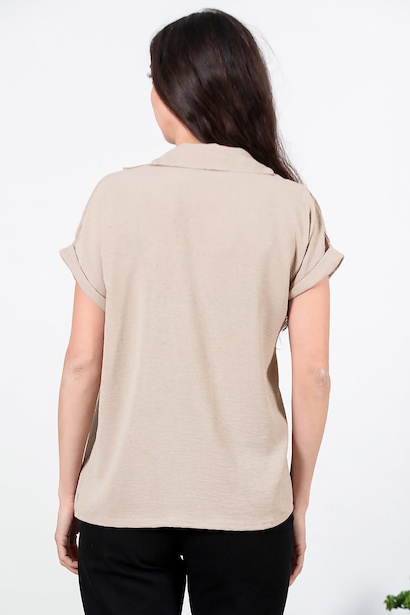 Kadın Ayrobin V Yaka Yakalı Bluz  Taş 6