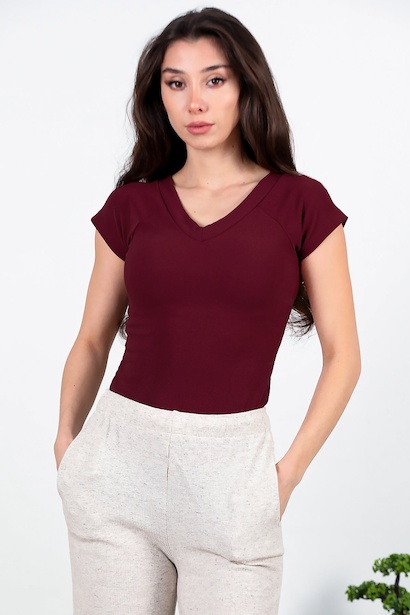 Kadın Ön-arka V Yaka Bady 