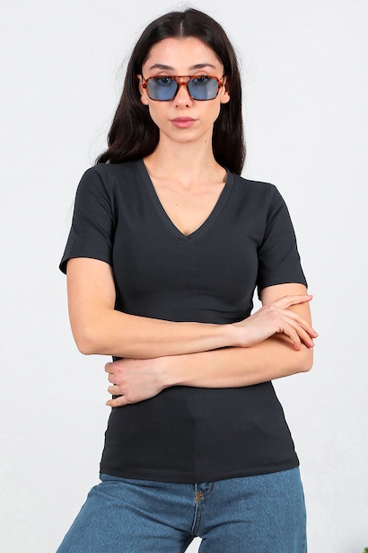 Kadın V Yaka Bady  Füme 6