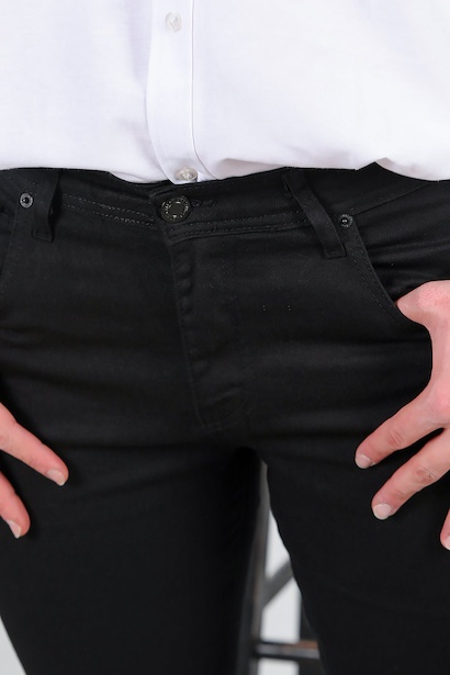 Erkek Likralı Düz Paça Pantolon  Siyah 6