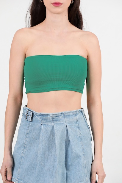 Kadın Staplez Fitilli Büstiyer  Yeşil 6