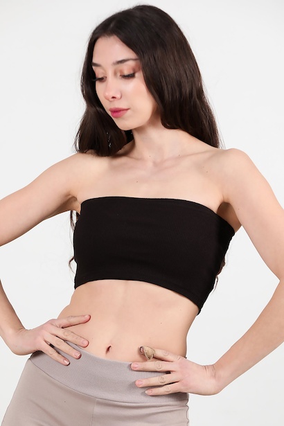 Kadın Staplez Fitilli Büstiyer  Siyah 6