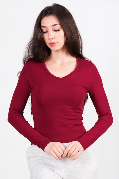 Kadın V Yaka Bluz 
