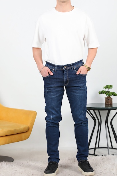 Erkek Likralı Tırnaklı Pantolon  Kot 6