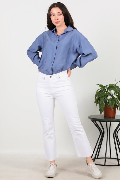 Kadın Crop Jeans Kot Pantolon 