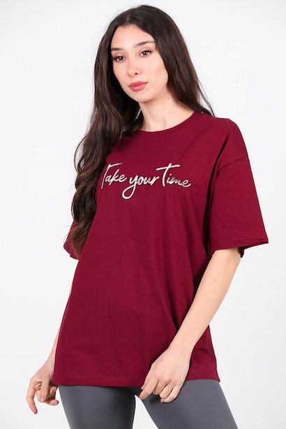 Kadın Ön Yazılı T-shirt 