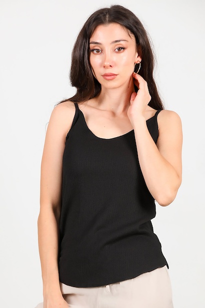 Kadın İp Askılı Krinkıl Bluz 