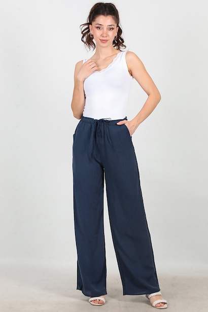 Kadın Beli Lastikli İpli Pantolon 