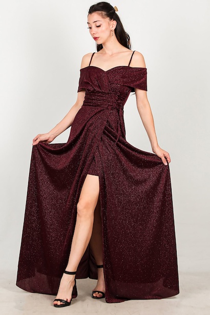 Kadın Bel Bağcık Detay Uzun Abiye 