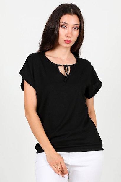 Kadın Önü Bağlama Krinkıl Bluz 