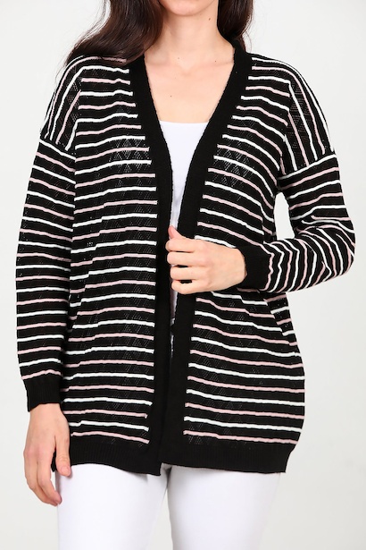 Kadın Delikli Hırka  Siyah 6