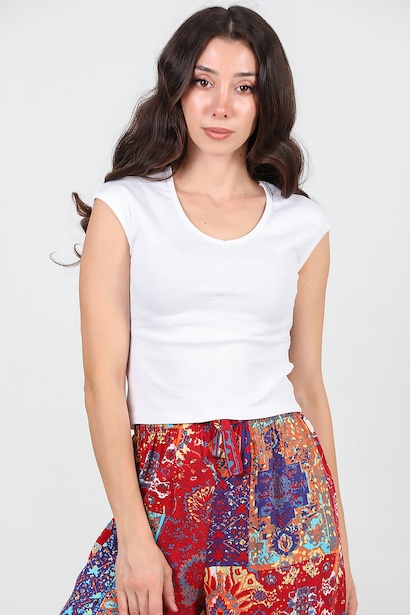 Kadın V Yaka Fitilli Bady 