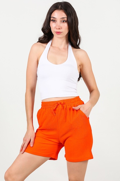 Kadın Cepli Bürümcük Şort 