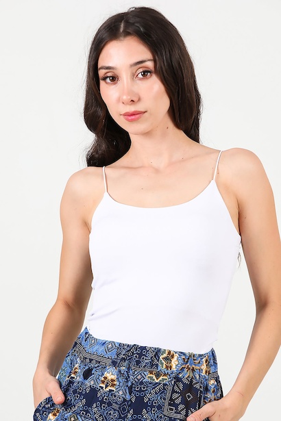 Kadın İp Askılı Badi Bluz 