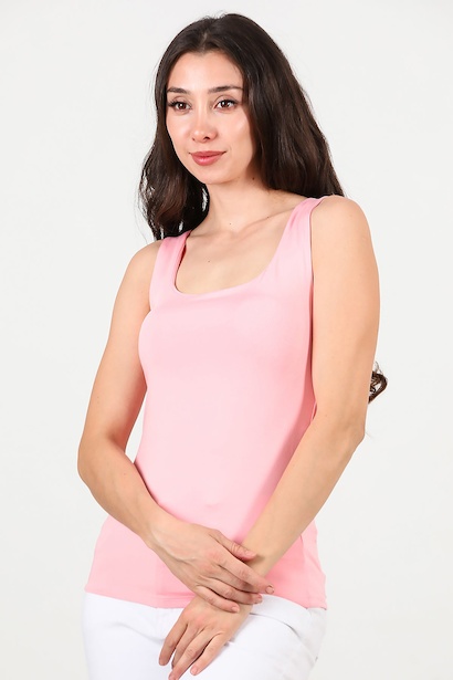 Kadın Kare Yaka Kolsuz Bluz 