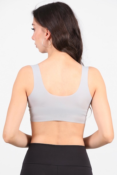 Kadın Lazer Kesim Büstiyer  Gri 6