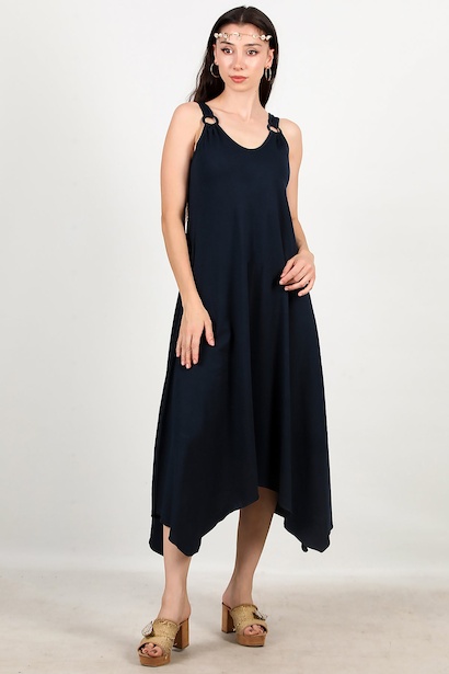 Kadın Kol Halka Detay Uzun Elbise 