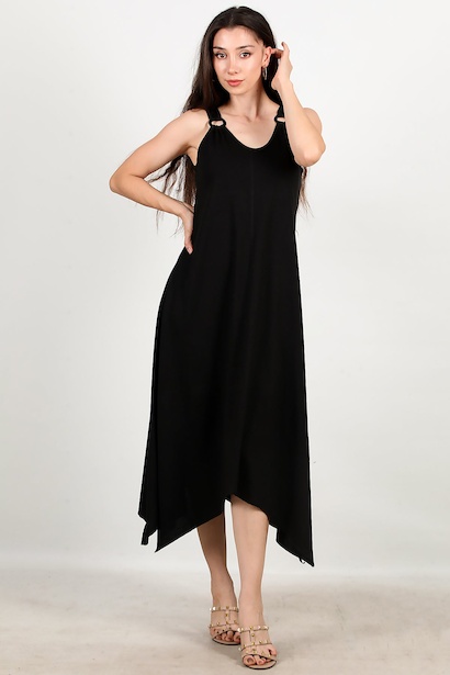 Kadın Kol Halka Detay Uzun Elbise 