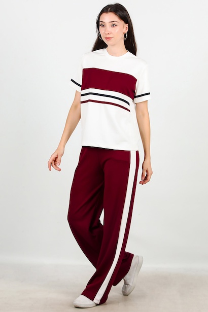 Kadın Çizgili Eşofmanlı Takım 