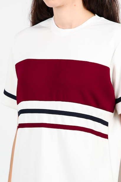 Kadın Çizgili Eşofmanlı Takım  Bordo 6