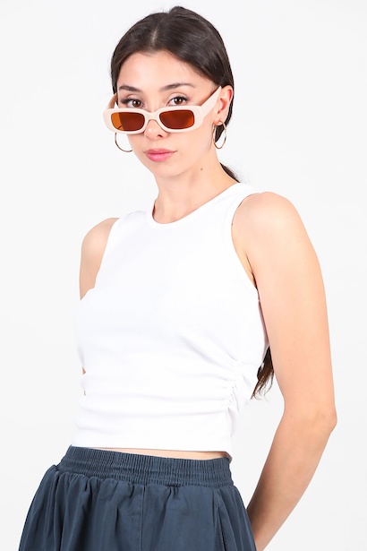 Kadın Yan Büzgülü Bluz 