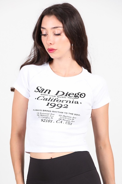Kadın Yazı Baskılı Tshırt 