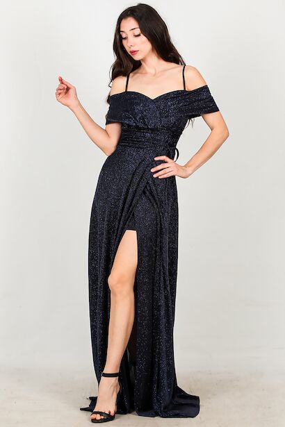 Kadın Bel Bağcık Detay Uzun Abiye 