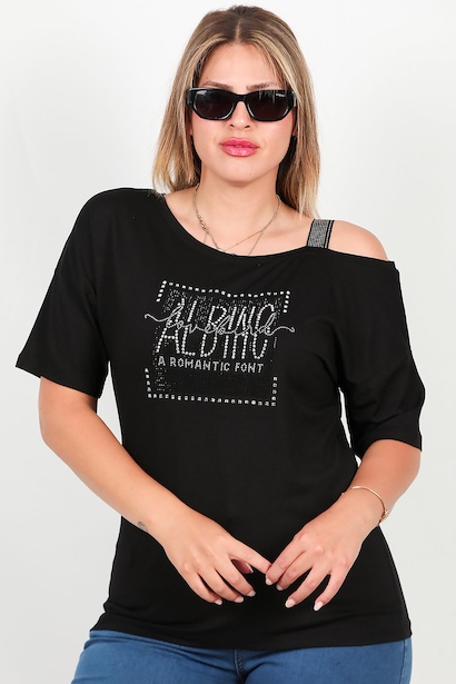 Büyük Beden Taşlı Bluz 