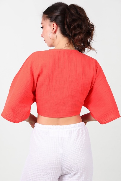 Kadın Ön Bağlama Kimono  Nar 6