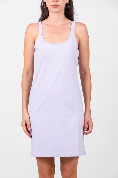 Kadın Askılı Likralı Elbise  Lila 6