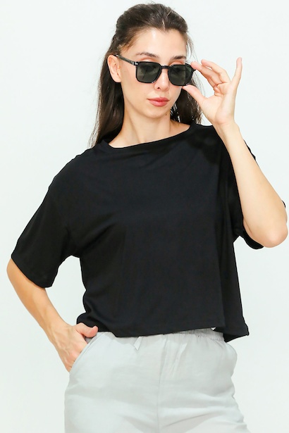 Kadın Bisiklet Yaka Kısa Tshırt 