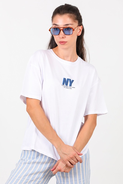 Kadın Ön Arka Baskılı Tshırt 