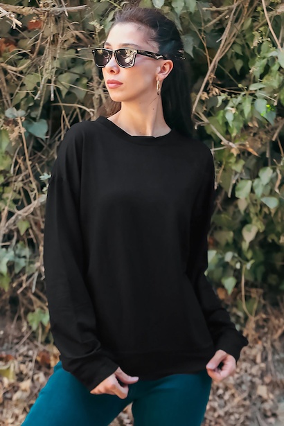 Kadın Owersize Bisiklet Yaka Sweet 